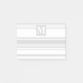 Monogram lichtgrijze strepen post-it® notes (Voorkant)