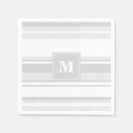 Monogram lichtgrijze strepen servet