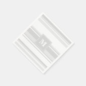 Monogram lichtgrijze strepen servet (Hoek)