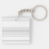 Monogram lichtgrijze strepen sleutelhanger (Achterkant)