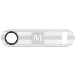 Monogram lichtgrijze strepen speed flessenopener