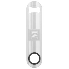 Monogram lichtgrijze strepen speed flessenopener