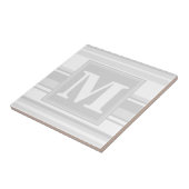 Monogram lichtgrijze strepen tegeltje (Zijkant)