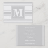 Monogram lichtgrijze strepen visitekaartje (Voorkant / Achterkant)