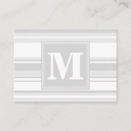 Monogram lichtgrijze strepen visitekaartje