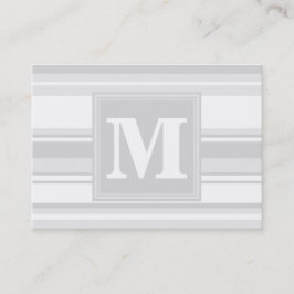 Monogram lichtgrijze strepen visitekaartje
