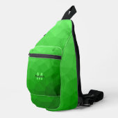 Monogram lichtgroen geometrisch maaspatroon sling bag (Rechterhoek)