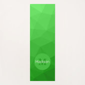 Monogram lichtgroen geometrisch maaspatroon yogamat (Voorkant)
