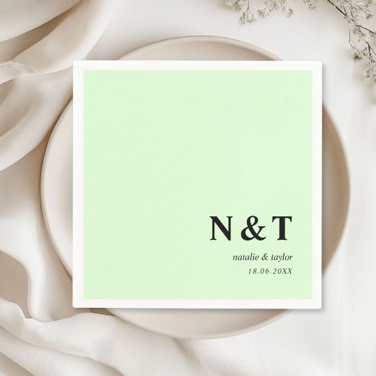 Monogram lichtgroen servet