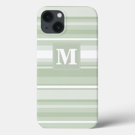 Monogram lichtgroene strepen Case-Mate iPhone hoes (Achterkant)