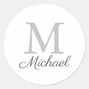 Monogram lichtmist ronde sticker