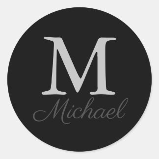 Monogram lichtmist ronde sticker