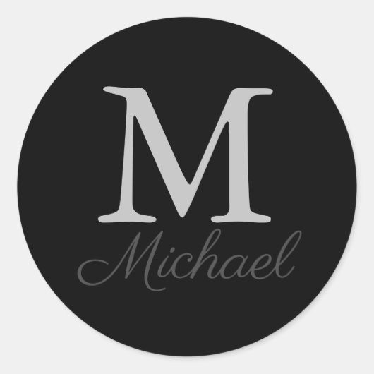 Monogram lichtmist ronde sticker (Voorkant)