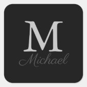 Monogram lichtmist vierkante sticker (Voorkant)