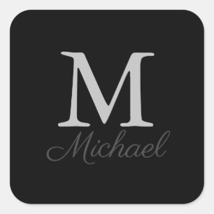 Monogram lichtmist vierkante sticker