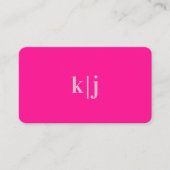 Monogram Lichtroze Eenvoudige Moderne QR Code Visitekaartje (Voorkant)