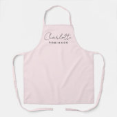 Monogram Lichtroze Modern Minimalistisch Elegant Schort (Voorkant)