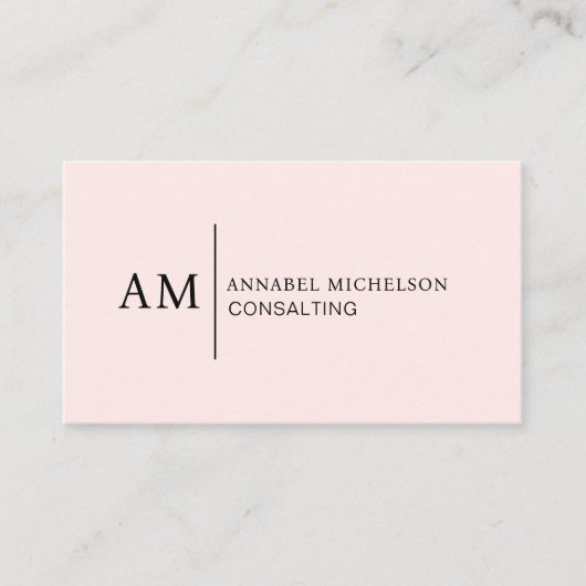 Monogram Lichtroze Visitekaartje (Voorkant)