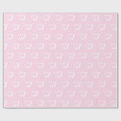 Monogram lichtroze wit aangepast initiaal patroon cadeaupapier (Vlak)