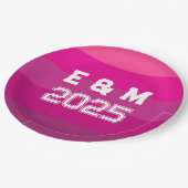 Monogram Liefde aanpassen Papieren Bordje (Gekanteld)