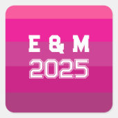 Monogram Liefde aanpassen Vierkante Sticker (Voorkant)