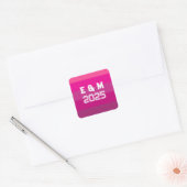 Monogram Liefde aanpassen Vierkante Sticker (Envelop)