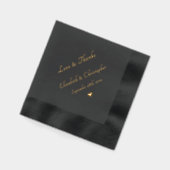 Monogram Liefde & Bedankt Trouwdatum Party Cocktai Folie Servetten (Links)