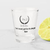 Monogram Liefde is lief, huwelijksgunsten voor gas Shot Glas (Voorkant)