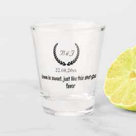 Monogram Liefde is lief, huwelijksgunsten voor gas Shot Glas