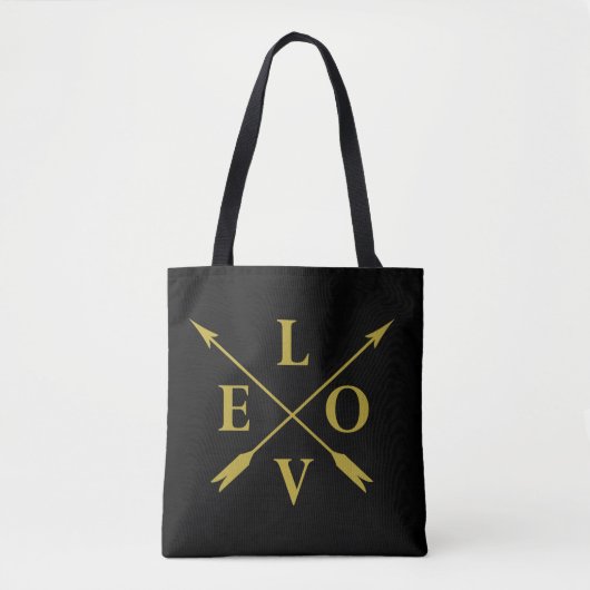 Monogram liefde met gouden letter tote bag (Voorkant)