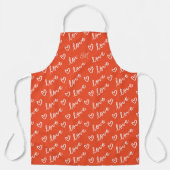 Monogram Liefdesbrief Lettering & Harten Tekening Schort (Voorkant)