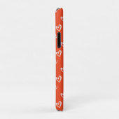 Monogram Liefdeslettering & Harten Patroon Rood Case-Mate iPhone Case (Achterkant/rechts)