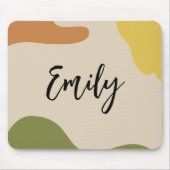 Monogram liefkleurig abstract minimalistisch roze muismat (Voorkant)