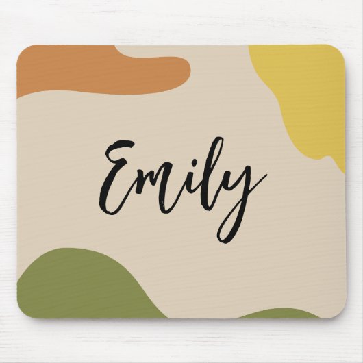 Monogram liefkleurig abstract minimalistisch roze muismat (Voorkant)