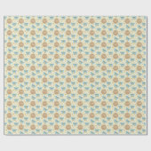 Monogram Lieve Blauwe Vlinders Cadeaupapier (Vlak)