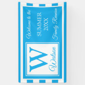 Monogram Light Blue Stripes Summer Family Reunion Spandoek (Verticaal)
