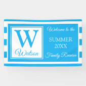 Monogram Light Blue Stripes Summer Family Reunion Spandoek (Horizontaal)