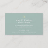 Monogram Light Green White Polka Dot Visitekaartje (Achterkant)