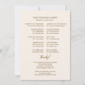 Monogram Light Peach Wedding Program Kaart (Achterkant)