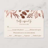 Monogram Light Peach Wedding RSVP Enclosure Kaart (Voorkant)