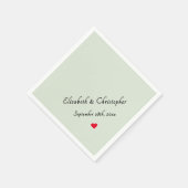 Monogram Light Sage Green Wedding Party Cocktail Servet (Hoek)