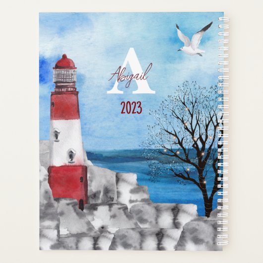 Monogram Lighthouse Waterverf Jaar Planner (Achterkant)
