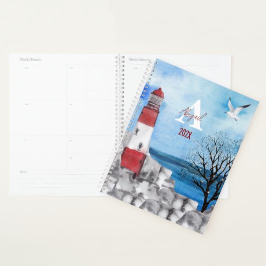 Monogram Lighthouse Waterverf Scene niet-gedateerd Planner (Display)
