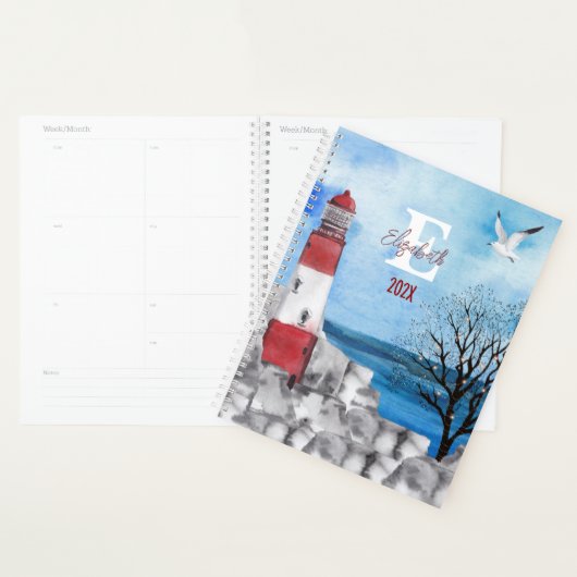 Monogram Lighthouse Waterverf Scene niet-gedateerd Planner (Display)