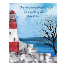 Monogram Lighthouse Waterverf Scène Scripting