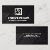 Monogram | lijnenpatroon | Black Visitekaartje (Voorkant / Achterkant)