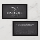 Monogram | Lijnpatroon | Rand (zwart) Visitekaartje (Voorkant / Achterkant)