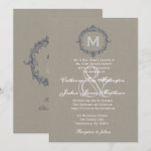 Monogram Lijst met pint en grijs bindpapier Kaart (Voorkant / Achterkant)