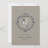 Monogram Lijst met pint en grijs bindpapier Kaart (Achterkant)