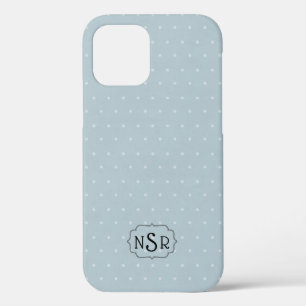 Monogram Lijst op Bleek Blauw en Polka Dot Case-Mate iPhone Case